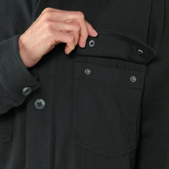 Vuori Mackenzie Jacket Medium Washed Black Cotton Shacket Chore Coat Inspo NWT - Picture 11 of 16